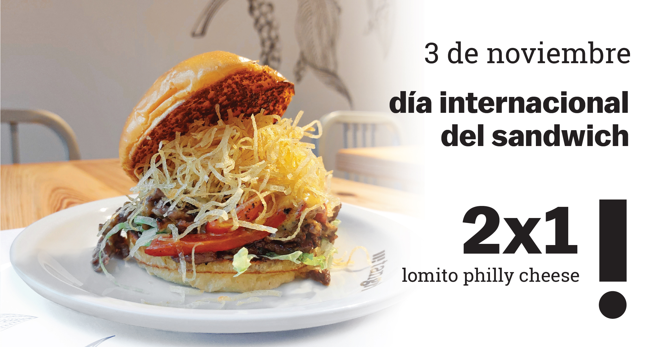  Lomito Philly Cheese 2x1 por el día del sandwich en Tangrill